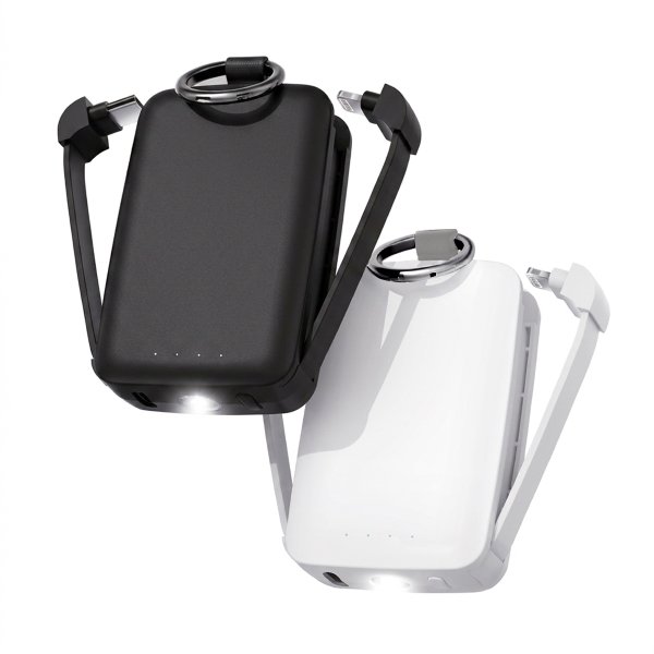מטען נייד מיני 4000mAh עם פנס LED למיתוג עם לוגו